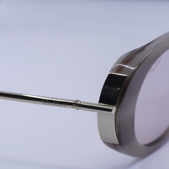 MaxMara MALIBU10 MM0080 60G Oval Sunglasses - Beige/Gold/Brown - Picture 2 of 11